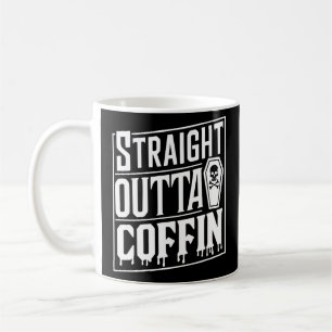 Straight Outta Coffin Grappige Vampier Halloween P Koffiemok