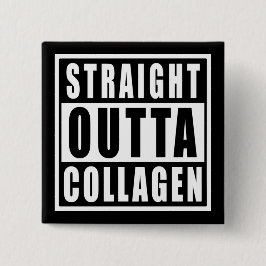 Straight Outta Collageen Vierkante Button 5,1 Cm