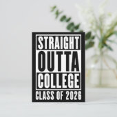 Straight Outta College Class of 2026 Briefkaart (Staand voorkant)
