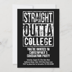 Straight Outta College Grappig Afstudeerfeest Kaart