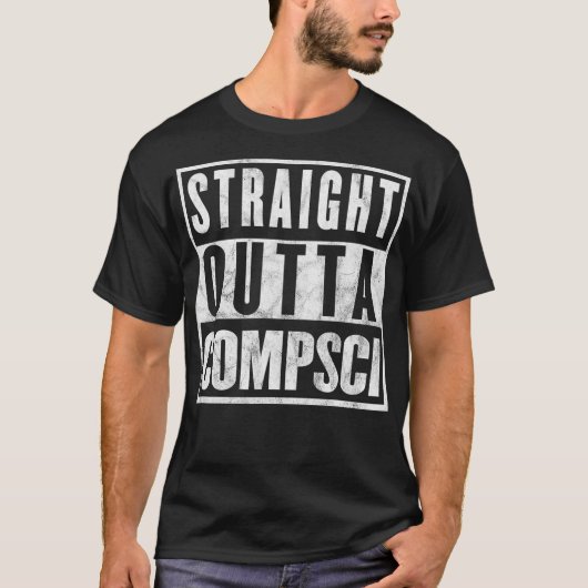 Straight Outta Comp Sci Parody Computer Science  T-shirt (Voorkant)