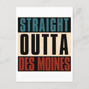 Straight Outta Des Moines Iowa IA Feestdagenkaart