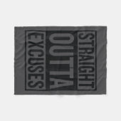 Straight Outta Excuses Block Style Better Self Mot Fleece Deken (Voorkant (Horizontaal))