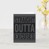 Straight Outta Excuses Block Style Better Self Mot Kaart (Gele Bloem)