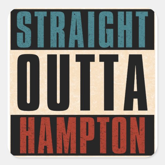 Straight Outta Hampton Virginia VA Vierkante Sticker (Voorkant)