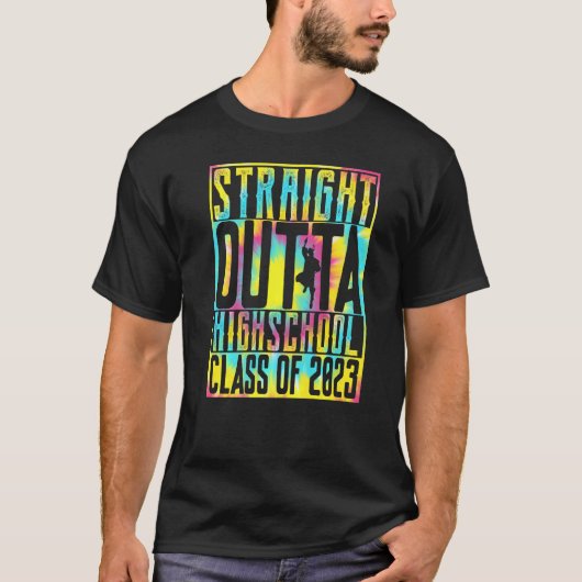 Straight Outta High School Afstuderen 2023 Hem T-shirt (Voorkant)