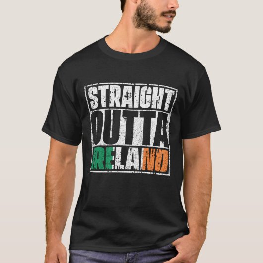 Straight Outta Ireland Flag T-shirt (Voorkant)