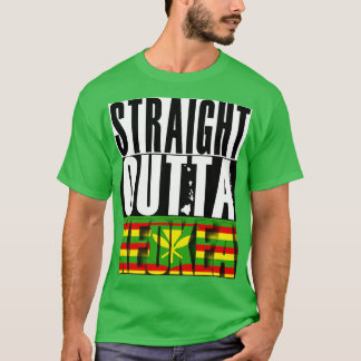 Straight Outta Keokea Hawaii Kanaka Maoli Vlag van T-shirt