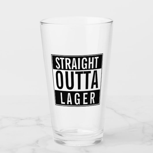 Straight Outta Lager Beer Glas (Voorkant)