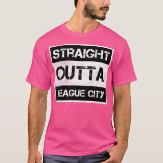 Straight Outta League City Texas Distress T-shirt