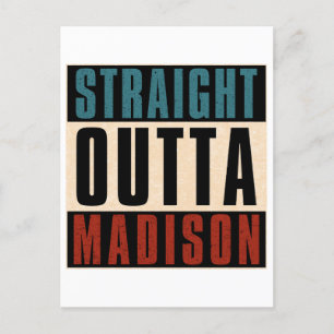 Straight Outta Madison Wisconsin WI Feestdagenkaart