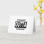 Straight Outta Marriage Black Typography Kaart (Gele Bloem)