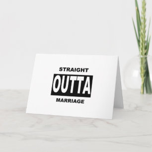 Straight Outta Marriage Black Typography Kaart