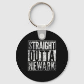 Straight Outta Newark New Jersey Distressed Effect Sleutelhanger (Voorkant)