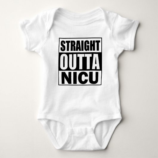 Straight Outta NICU Funny Newborn Preemie Romper (Voorkant)