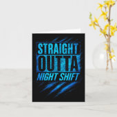 Straight Outta Night Shift - Funny Owl Workers  Kaart (Gele Bloem)