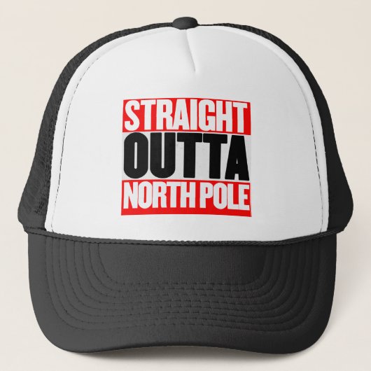 Straight Outta North Pole Trucker Pet (Voorkant)