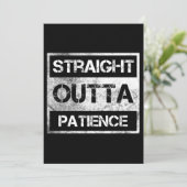 Straight Outta Patience Funny 8 Save The Date (Staand voorkant)