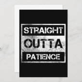 Straight Outta Patience Funny 8 Save The Date (Voorkant / Achterkant)