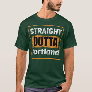 Straight Outta Portland Maine USA Retro Distress T-shirt