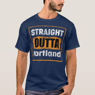 Straight Outta Portland Maine USA Retro Distress T-shirt