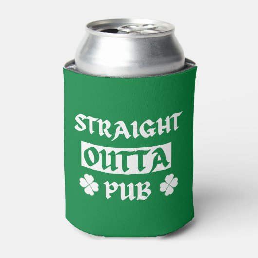 Straight Outta Pub St Patricks Day Blikjeskoeler (Blikje Voorkant)