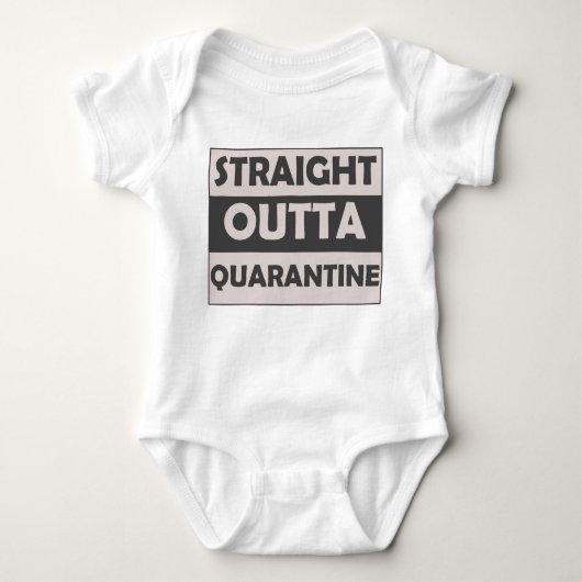 Straight Outta Quarantine Gezegde Black Grey Romper (Voorkant)