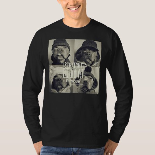 Straight Outta Rescue Pitbull T-shirt (Voorkant)