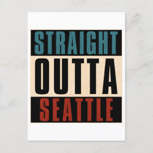 Straight Outta Seattle Washington WA Verenigde Sta Feestdagenkaart
