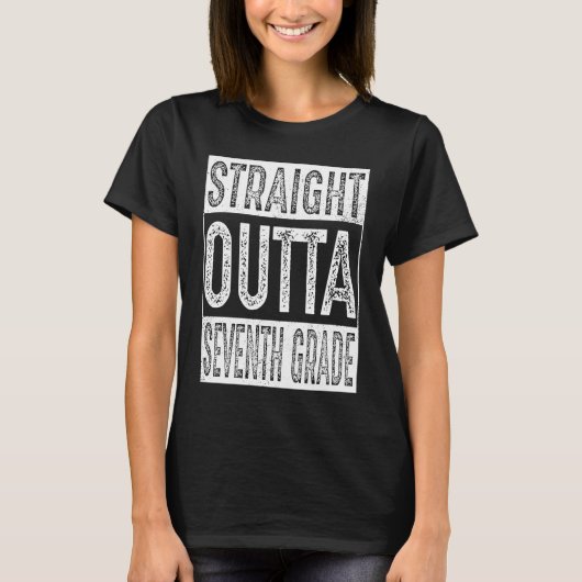 Straight Outta Seventh Grade   7th Graduation T-shirt (Voorkant)