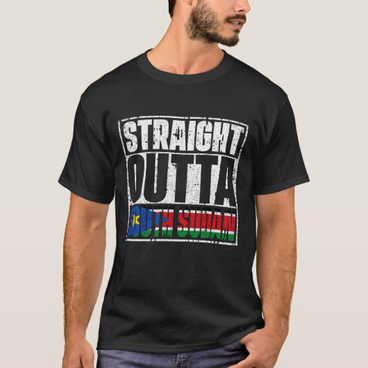 Straight Outta South Sudan Flag T-shirt (Voorkant)