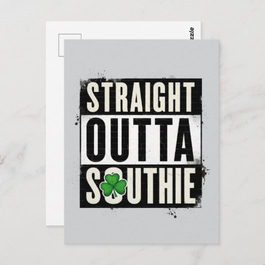 Straight Outta Southie Briefkaart (Voorkant / Achterkant)