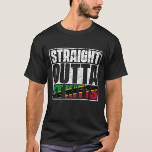Straight Outta St Kitts Flag T-shirt