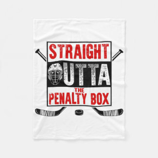 Straight Outta The Penalty Box Funny Ice Hockey Pl Fleece Deken