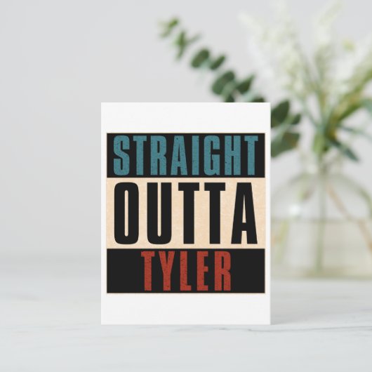 Straight Outta Tyler Texas TX Briefkaart (Staand voorkant)