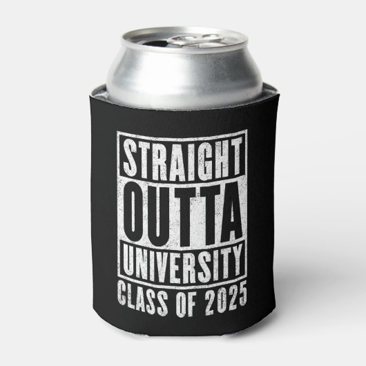 Straight Outta University 2025 noodlijdende versie Blikjeskoeler (Blikje Voorkant)