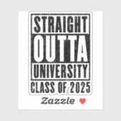 Straight Outta University 2025 noodlijdende versie Sticker (Vel)