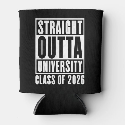 Straight Outta University Class of 2026 Blikjeskoeler (Voorkant)