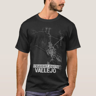 Straight Outta Vallejo-stadskaart (LARGE PRINT) T-shirt