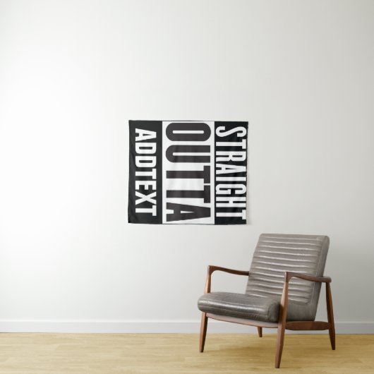 Straight Outta voegt jouw tekst toe Wandkleed (In Situ (horizontaal))