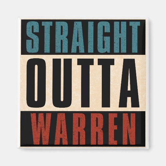 Straight Outta Warren Michigan MI Magneet (Voorkant)