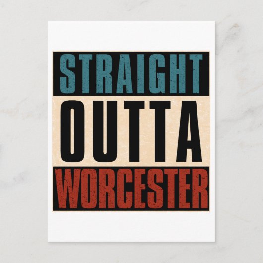 Straight Outta Worcester Massachusetts MA Briefkaart (Voorkant)
