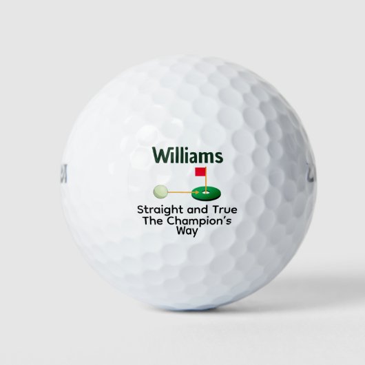 Straight True Champion Way Personalized Gift Golfballen (Voorkant)