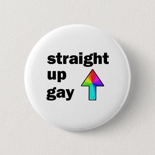 Straight Up Gay Ronde Button 5,7 Cm (Voorkant)