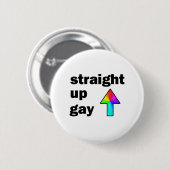 Straight Up Gay Ronde Button 5,7 Cm (Voorkant /achterkant)