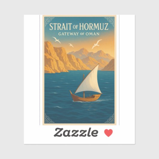 Strait of Hormuz – Gateway of Oman Sticker (Vel)