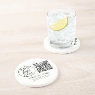 Strak Gepersonaliseerde Bedrijfs QR Code Event Sti Zandsteen Onderzetter