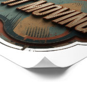 Strak goud KEEP IT MOVING Tekst Design Poster (Hoek)