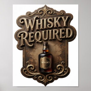 Strak goud WHISKY VEREIST Ontwerp Poster