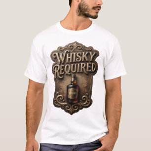 Strak goud WHISKY VERPLICHT T-shirt ontwerp